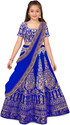 Kedar Fab Girls Lehenga Choli Ethnic Wear Embroidered Lehenga, Choli and Dupatta Set (Light Blue, Pack of 1)