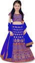Kedar Fab Girls Lehenga Choli Ethnic Wear Embroidered Lehenga, Choli and Dupatta Set (Light Blue, Pack of 1)