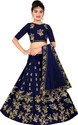 Kedar Fab Girls Lehenga Choli Ethnic Wear Embroidered Lehenga, Choli and Dupatta Set (Blue, Pack of 1)