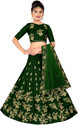 Kedar Fab Girls Lehenga Choli Ethnic Wear Embroidered Lehenga, Choli and Dupatta Set (Green, Pack of 1)
