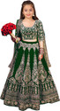 Kedar Fab Girls Lehenga Choli Ethnic Wear Embroidered Lehenga, Choli and Dupatta Set (Green, Pack of 1)