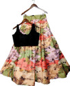 Kedar Fab Girls Lehenga Choli Ethnic Wear Printed Lehenga Choli (Beige, Pack of 1)