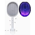KEDAR Mosquito Racket Mosquito Killer Bat With Uv Light Lamp, Made In India Long Lasting 1200Mah Lithium-Ion Rechargeable Battery (White)