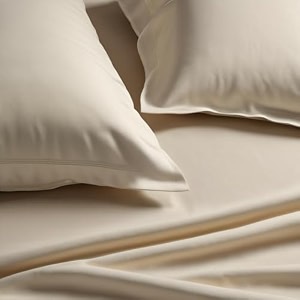 egyptian cotton feel full size flat bedsheet with 2 pillow covers  800 tc soft amp breathable  ivory solid pattern for bedrooms and hotels use size 90 x 100 inch