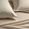 Egyptian Cotton Feel Full Size Flat Bedsheet with 2 Pillow Covers | 800 TC Soft &amp; Breathable | Ivory Solid Pattern for Bedrooms and Hotels Use (Size: 90 x 100 Inch)