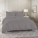 High Thread Count Premium Egyptian Cotton 1000 TC King Size 1 Piece Duvet Cover Elegant Light Grey Solid Color Duvet Cover