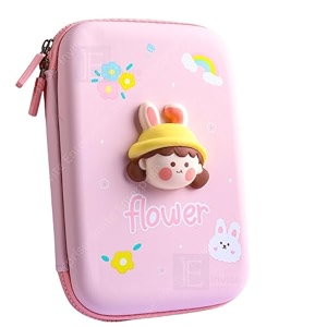 cartoon theme pencil case - 3d eva pencil case pouch multipurpose zipper pencil case for kids pen and pencil bag for school kids girls stationery storage box flower big