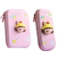 Cartoon Theme Pencil Case - 3D EVA Pencil Case Pouch, Multipurpose Zipper Pencil Case for Kids, Pen and Pencil Bag for School Girls, Stationery Storage Box (Flower Pack of 2)