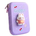 Cartoon Theme Pencil Case - 3D EVA Pencil Case Pouch, Multipurpose Zipper Pencil Case for Kids, Pen and Pencil Bag for School Kids, Girls, Stationery Storage Box (Rabbit Big)