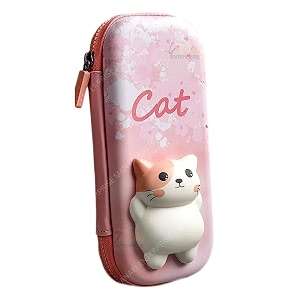 pencil case pouch cat pink small