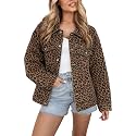 Kedera Women's Oversized Jean Jacket Long Blue Denim Jacket Long Sleeve Button Down Trucker Jacket Shacket Fall Coats