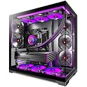 KEDIERS PC CASE ATX 5 Fans Pre-Installed, Type-C Mid Tower Computer Case with Full-View Dual Tempered Glass, Gaming PC Case,420mm Radiator Support,Black,K4(MAX)