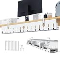 KEEGH Under Desk Cable Management Tray 48 in, Large Cord Hider, White