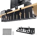 KEEGH Under Desk Cable Management Tray 32 in, Metal Cable Holder, Black