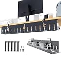 KEEGH Under Desk Cable Management Tray 48 in, Large Cord Hider, Black