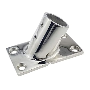 heavy dudyboat hand rail fitting-30 degree 1 inch rectangular base-marine 316 stainless steel deck hardware