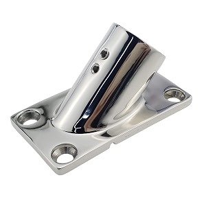 heavy dudyboat hand rail fitting-30 degree 1 inch rectangular base-marine 316 stainless steel deck hardware