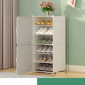 Keekos 6-Shelf-2-Door Plastic Cubort Shoe Rack Metal