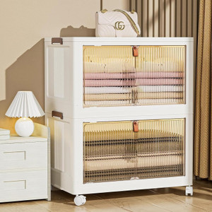 keekos closet organizer boxes storage bins foldable clothestoysoffice supplies plastic collapsible shoe stand