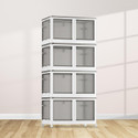 Keekos Closet Organizer Boxes Storage Bins Foldable Clothes/Toys/Office Supplies Plastic Collapsible Shoe Stand