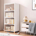 Keekos Closet Organizer Boxes Storage Bins Foldable Clothes/Toys/Office Supplies Plastic Collapsible Shoe Stand (White-KD, 4 Shelves, DIY(Do-It-Yourself))