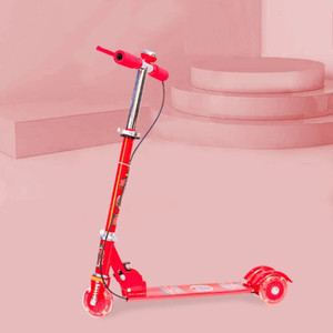 keekos kick scooter wide led light wheels adjustable handlebar kids scooter 3 wheeler red