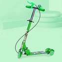 Keekos Kick Scooter Wide LED Light Wheels, Adjustable Handlebar Kids Scooter 3 Wheeler (Green)