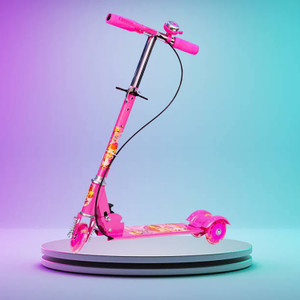 keekos scooter for kids 3 wheel foldable kick skating cycle with brake bell led-wheel multicolor