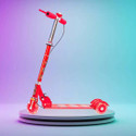 Keekos Scooter for Kids 3 Wheel Foldable Kick Skating Cycle with Brake Bell LED-Wheel (Red)