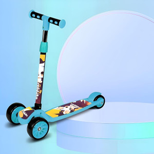 keekos scooter for kids 3 wheeler foldable kick skating cycle with brake bell led-wheel