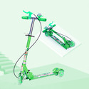 Keekos Scooter for Kids 3 Wheeler Foldable Kick Skating Cycle with Brake Bell LED-Wheel (Green)