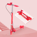 Keekos Scooter for Kids 3 Wheeler Foldable Kick Skating Cycle with Brake Bell LED-Wheel (Red)
