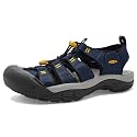 KEEN Men's Newport H2 Closed Toe Water Sandals, Naval Academy/Keen Yellow, 10.5
