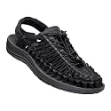Premium Black Leather Men's UNEEK Sandals by KEEN