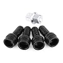 Keenso 4Pcs M141.5MM Black Steel Wheel Bolt & Lock Lug Nut Set With Key For Audi VW Golf Jetta Replacement Parts and Accessorie