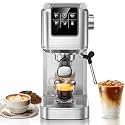 KEENSTAR - 20 bar espresso machine with hot and fast cold beer, stainless steel coffee maker, coffee maker with milk frother, touch screen with water tank for