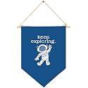 Keep Exploring-Classroom Art-Inspirational Quotes Decor Gift for Baby Boys Girls Kids-Canvas Hanging Flag Pennant Banner Wall Gift for Classroom Nursery Homeschool Baby Room Playroom Reading Room