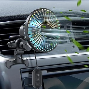 car accessories air vent mounted 3 speeds with rgb lighting amp clip 90auto oscillation amp 360rotatable usb fan for car