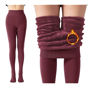 winter for women warm leggings stretchable thick fur lined fleece winter thermal soft legging tights stocking red
