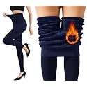 Winter for Women Warm Leggings Stretchable Thick Fur Lined Fleece Winter Thermal Soft Legging Tights Stocking Blue