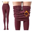 Winter for Women Warm Leggings Stretchable Thick Fur Lined Fleece Winter Thermal Soft Legging Tights Stocking Red
