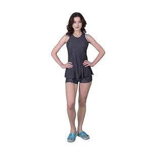 keepfit women39s racerback padded swimsuit frock style top and boyshorts swimming suit for women