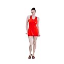 Keepfit Women's Racerback Padded Swimsuit Frock Style top and Boyshorts |Swimming Suit for Women