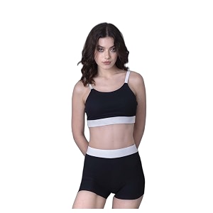 Keepfit Womens Ribbed Contrast Border 2 Piece