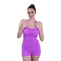 Keepfit Women One Piece Sleeveless Halter Neck Ruched Swim Legsuit |Swimming Suit for Women
