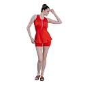 Keepfit Women Sleeveless Padded Swim Set with Zipper top and Boyshorts for Women &amp; Girls |Swimming Suit for Women