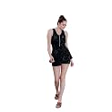 Keepfit Women Sleeveless Padded Swim Set with Zipper top and Boyshorts for Women & Girls |Swimming Suit for Women