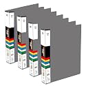 KEEPING Plastic File Folder 2D Ring Binder A4 Size Tough &amp; Durable Ring Binder Box Board File(Heavy Plastic/and Color May Very) (Grey) (Pack of 2)