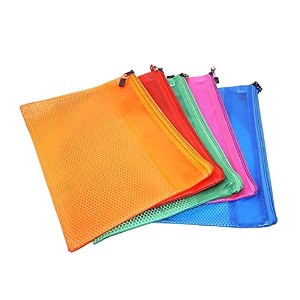 keeping waterproof zipper pouches document holderpen pencil casestationery storage bagscosmetic pouchtravel organizer 24cm x 16cm multicolour 10 pack