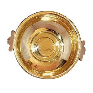 keepmesell brass ethnic design decorative flower urli traditional bowl showpiece - gold medium